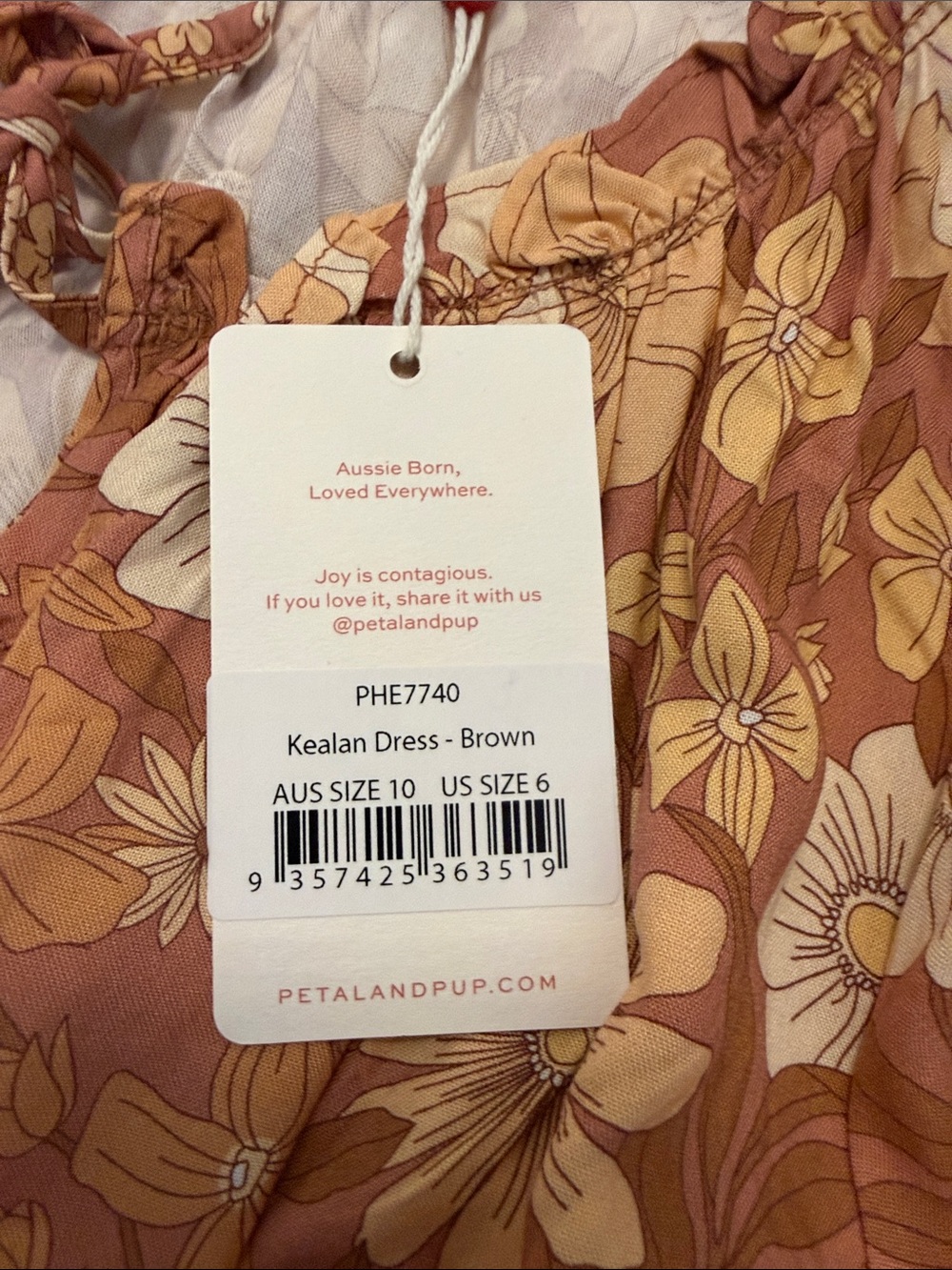 Floral Ruffle Rust Brown Mini Dress - Picture 2 of 4